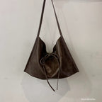Real Leather Tied Ribbon Shoulder Bag
