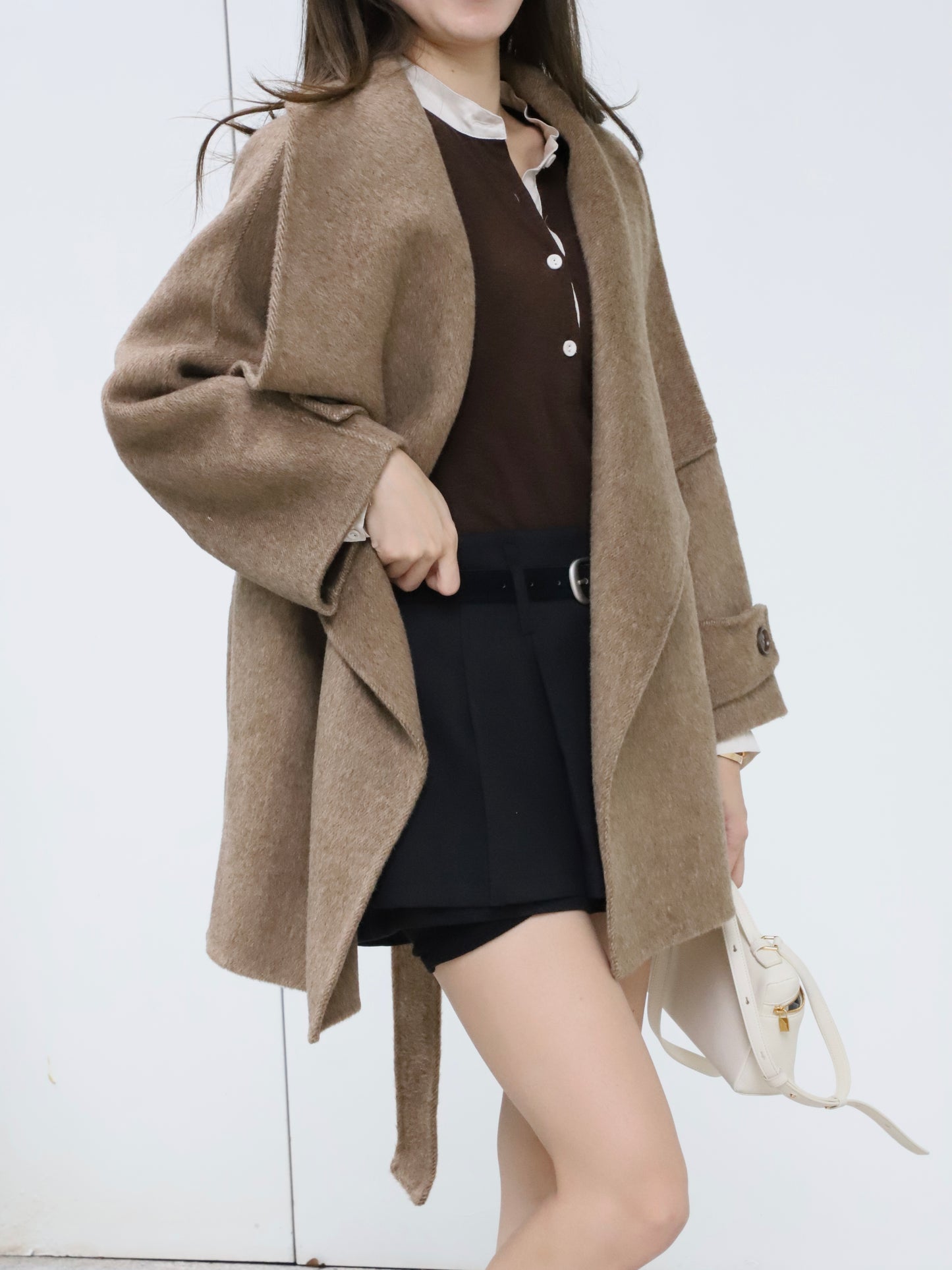 Doubled Wool Mid Length Jacket