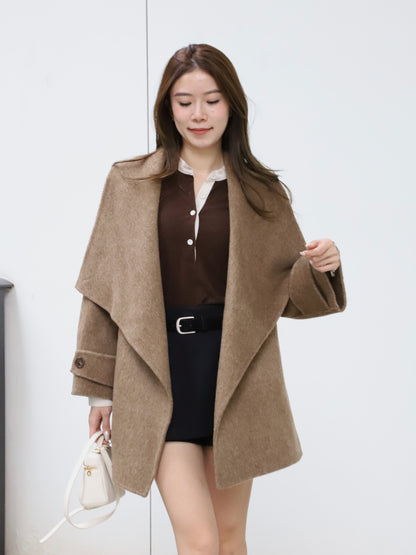 Doubled Wool Mid Length Jacket