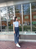 Linen Button In Maxi Skirt