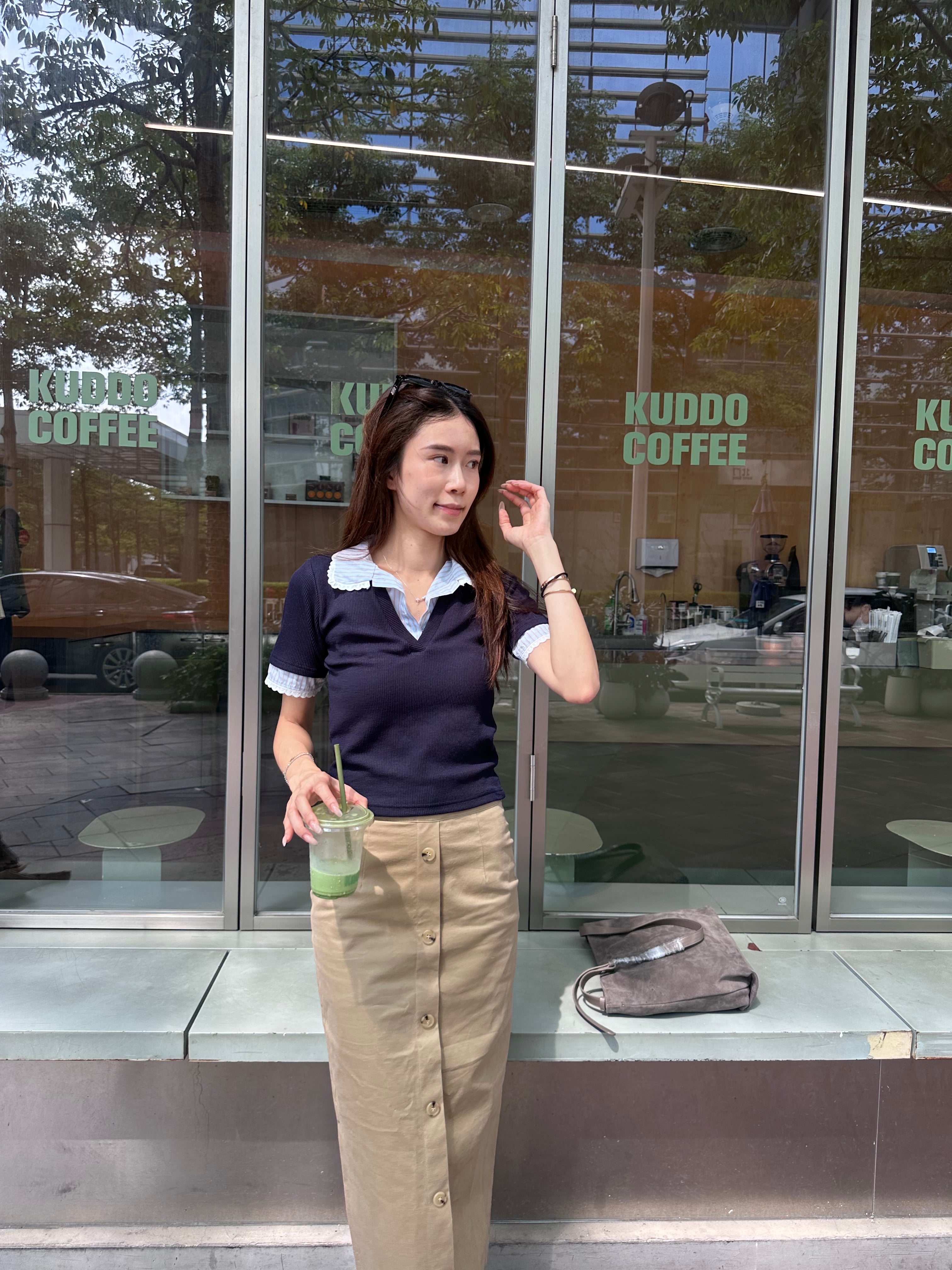 Mix Sleeves V Neck T Top