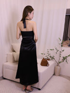 Ashchic made Silky Tied Neck Maxi Dress