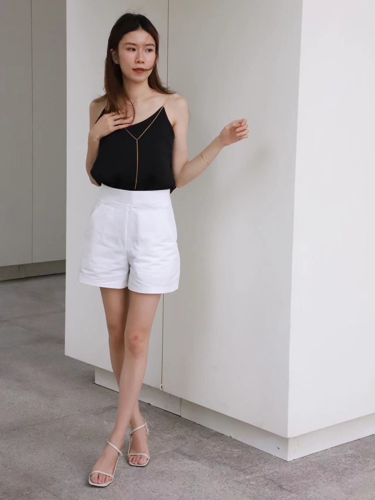 Basic White Office Shorts