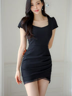 Chiffon Lace Office Mini Dress
