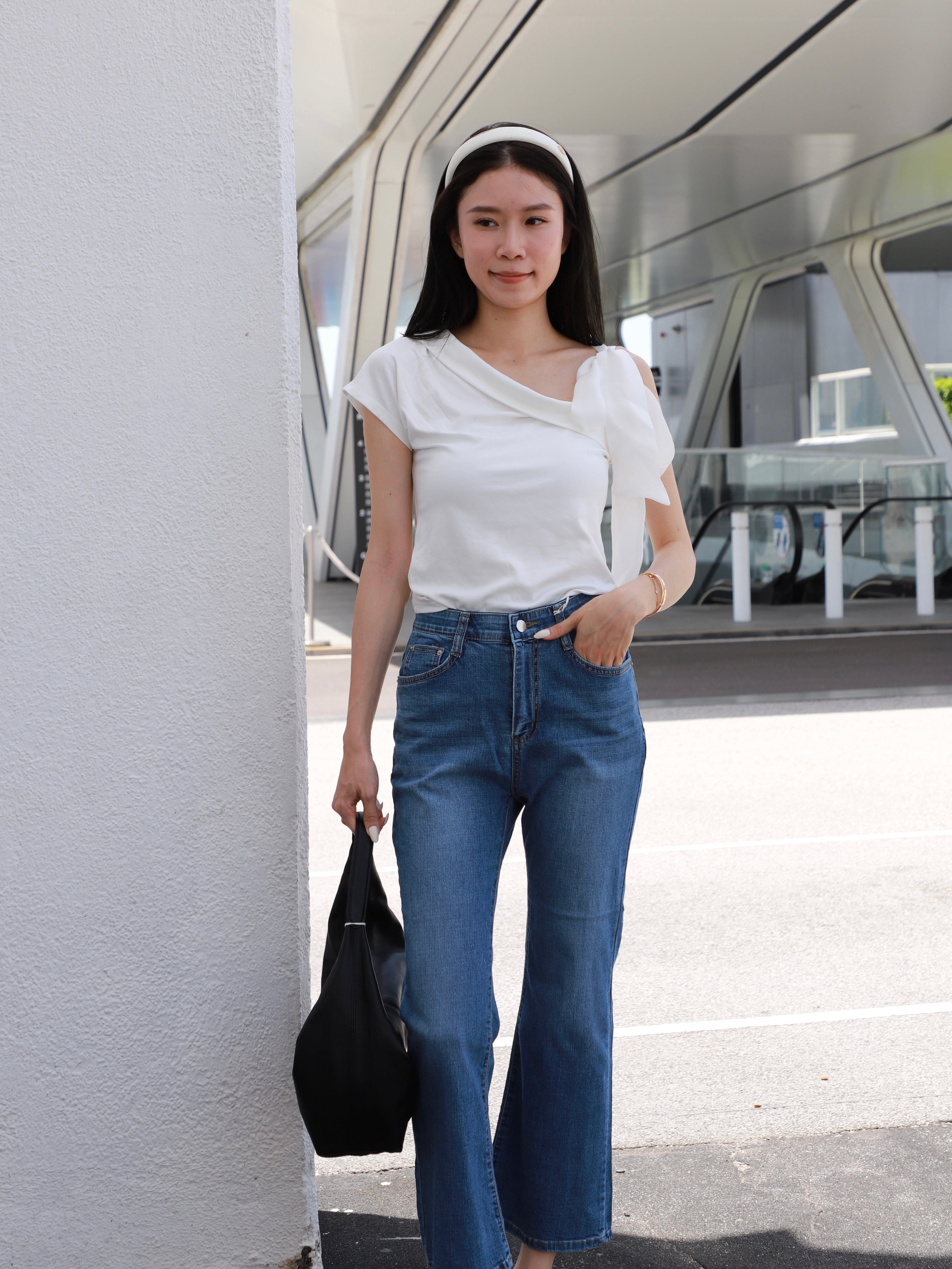 One Ribbon Cotton T Top