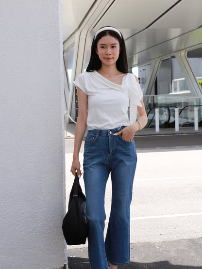One Ribbon Cotton T Top