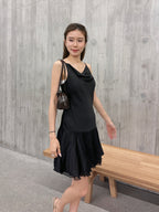 Silky Ruffles Mini Dress