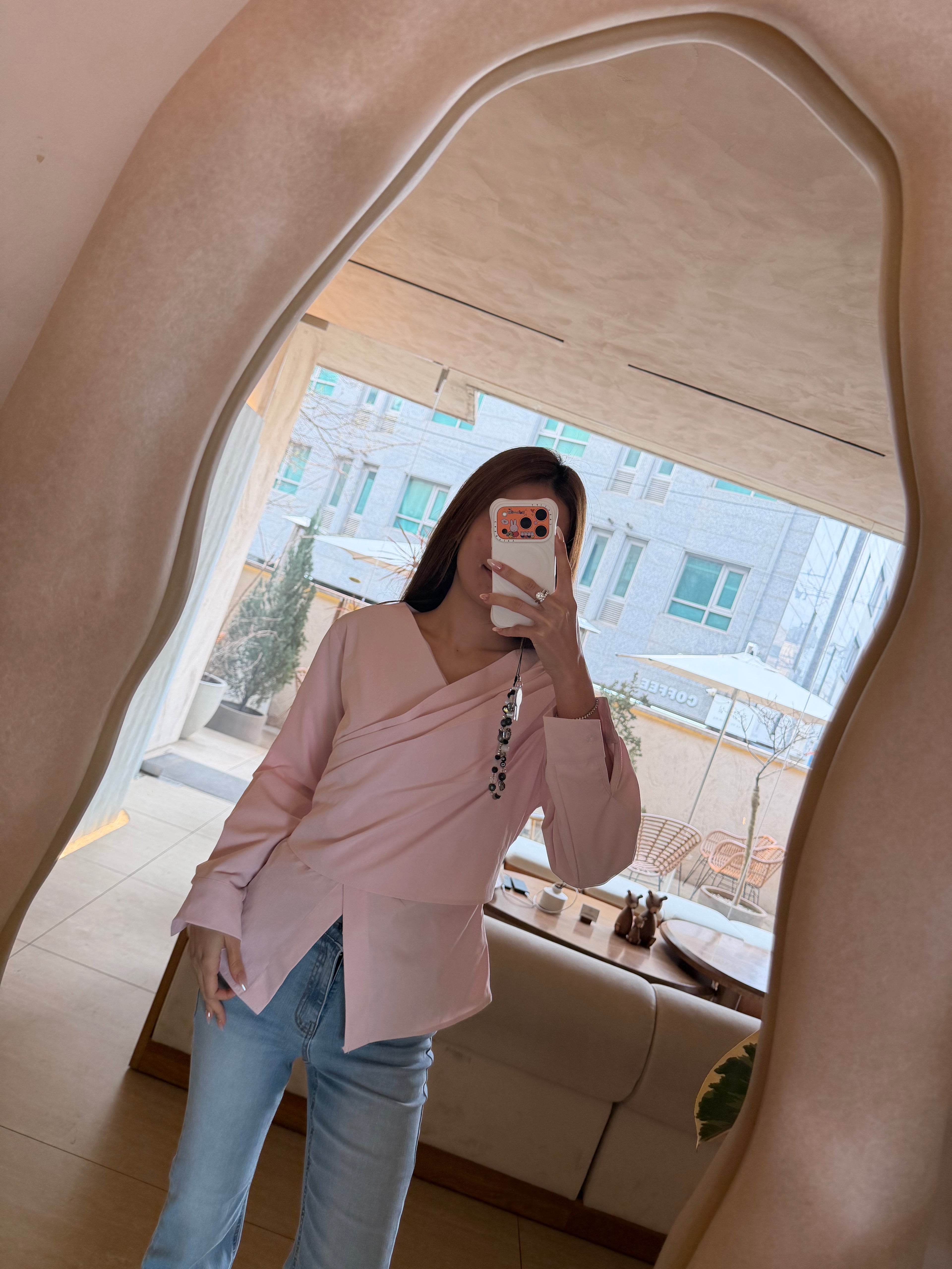 V neck Tied Shirt Top