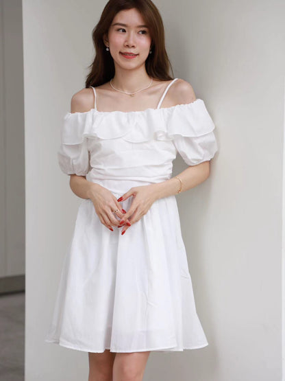 Ruffles Open Sleeves Mini Dress