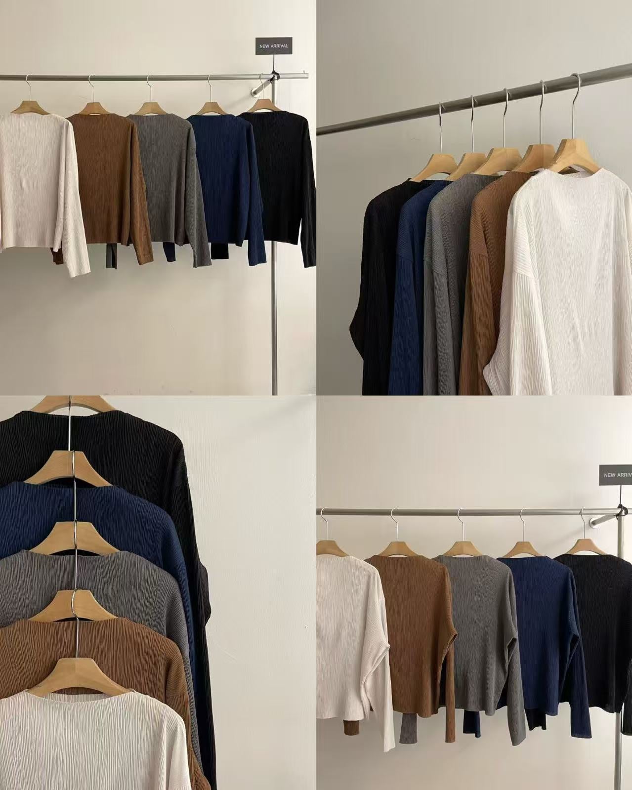Textured Round Neck Casual Top