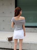 Lace Cross Cotton T Shirt