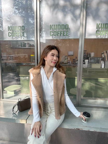 Suede Fluffy Vest