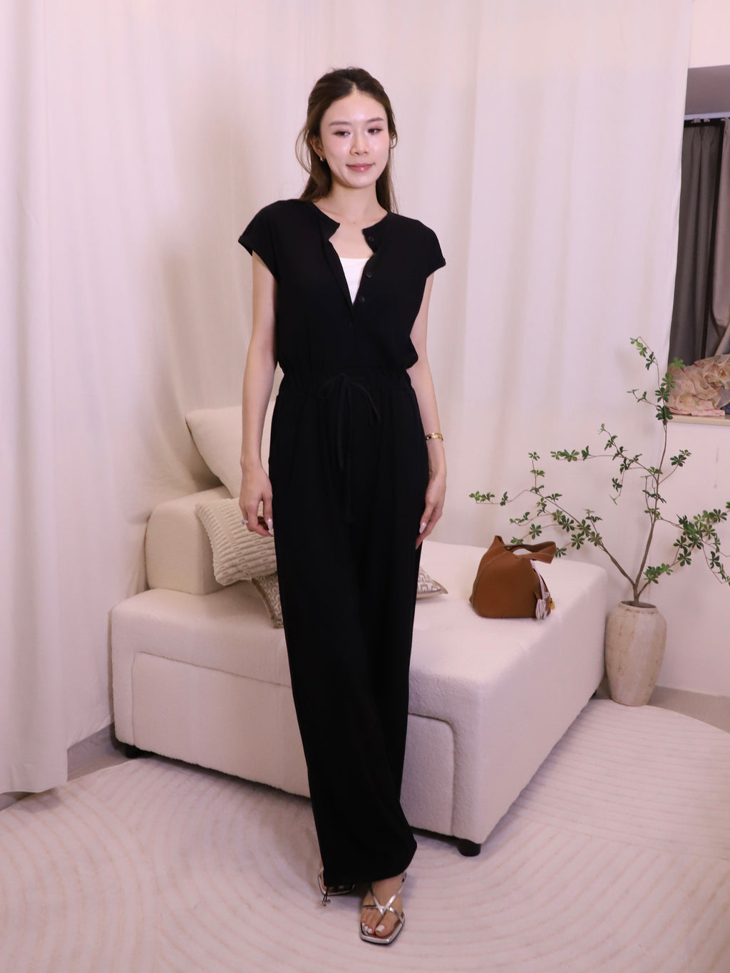 Cotton Button Up Jumpsuit