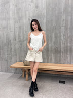3D flower lace tank top