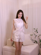 Chiffon Tied Neck Tank Top