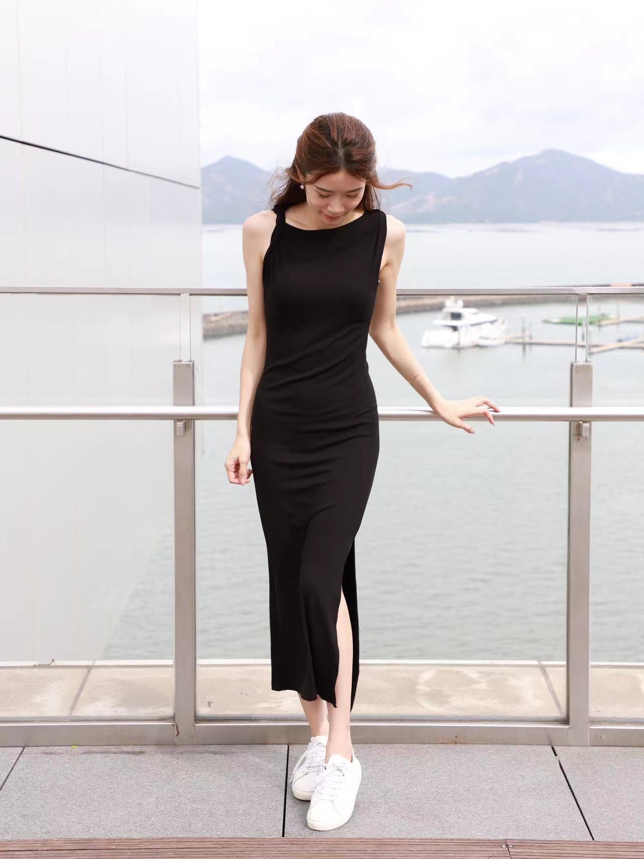 Twisted on Shoulder Maxi Dress