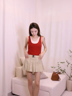 Buckle Up Pleated Mini Skirt