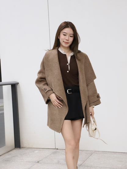 Doubled Wool Mid Length Jacket