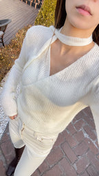 Raccoon V Knitted Top