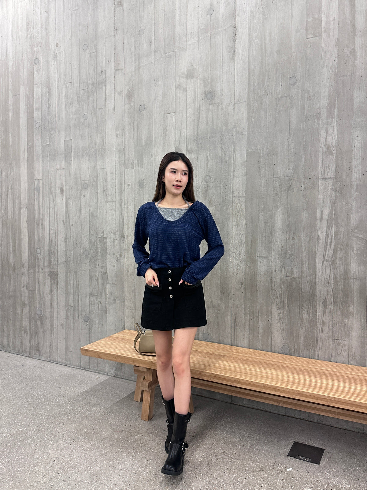 Cross neck fleece top