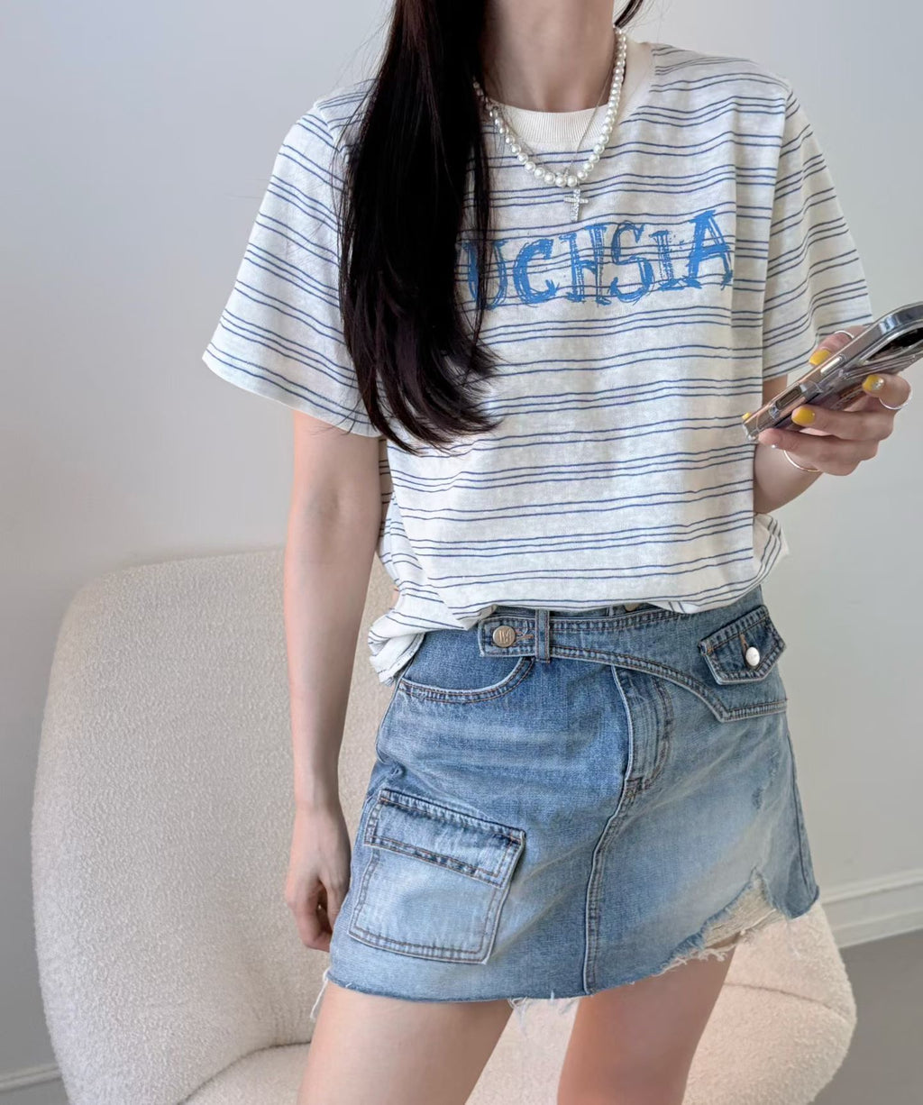Pocket Button Denim Skirt Shorts