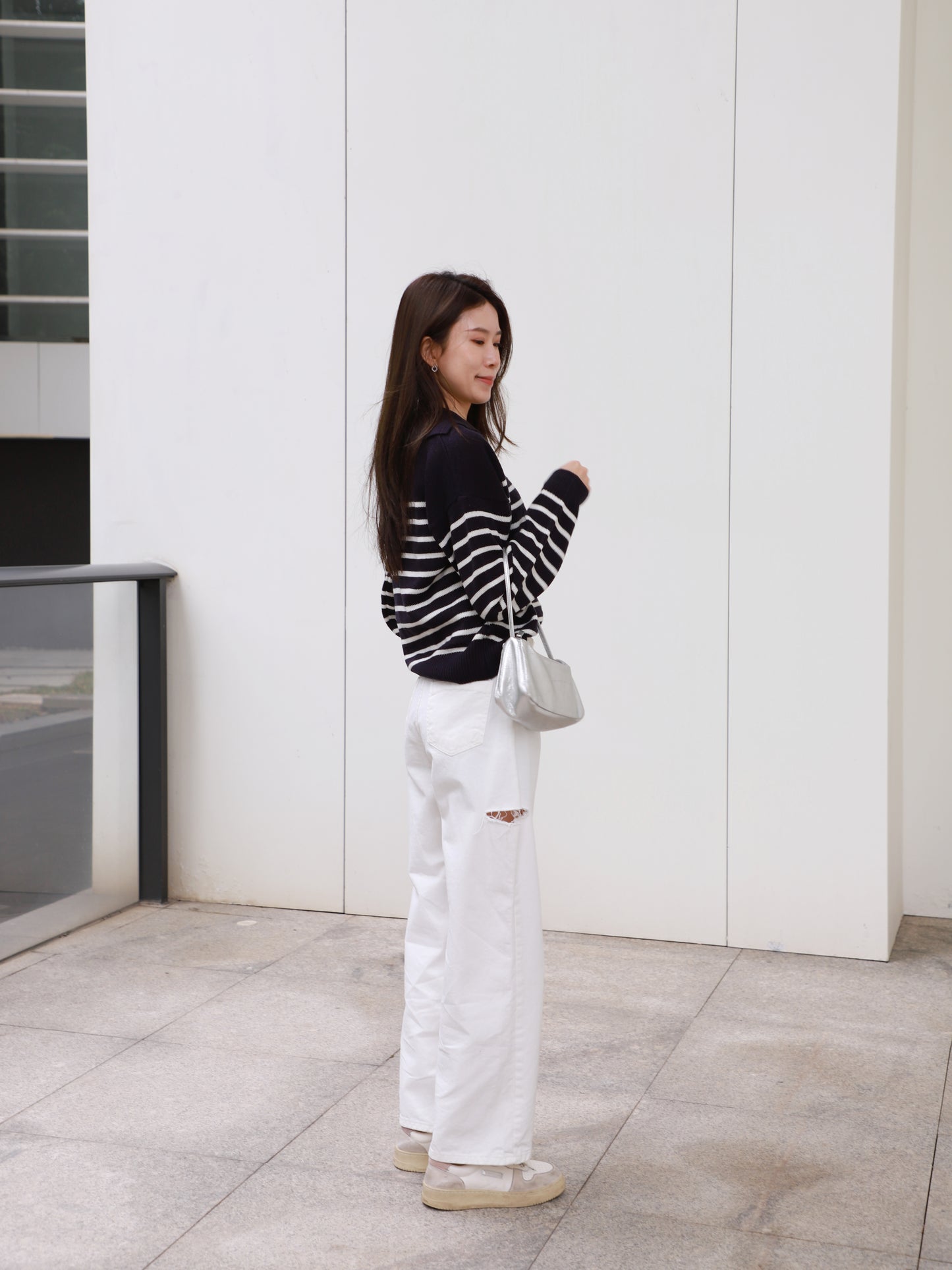 Ripped Boyfriend White Jeans