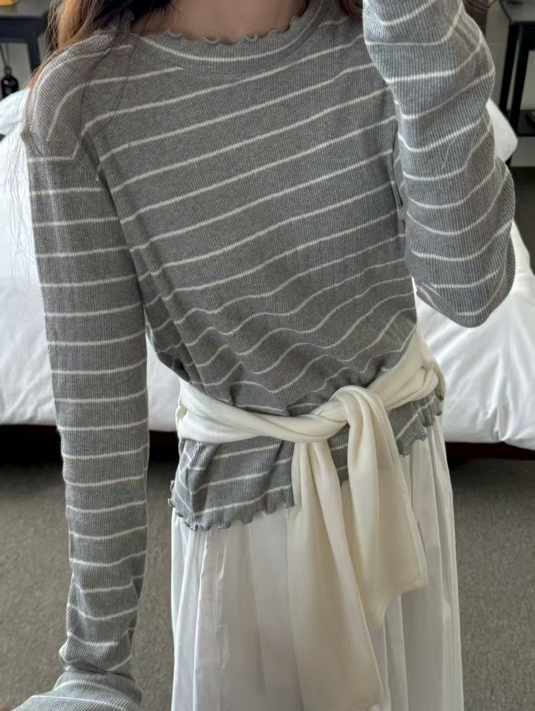 Scallop Stripe Top