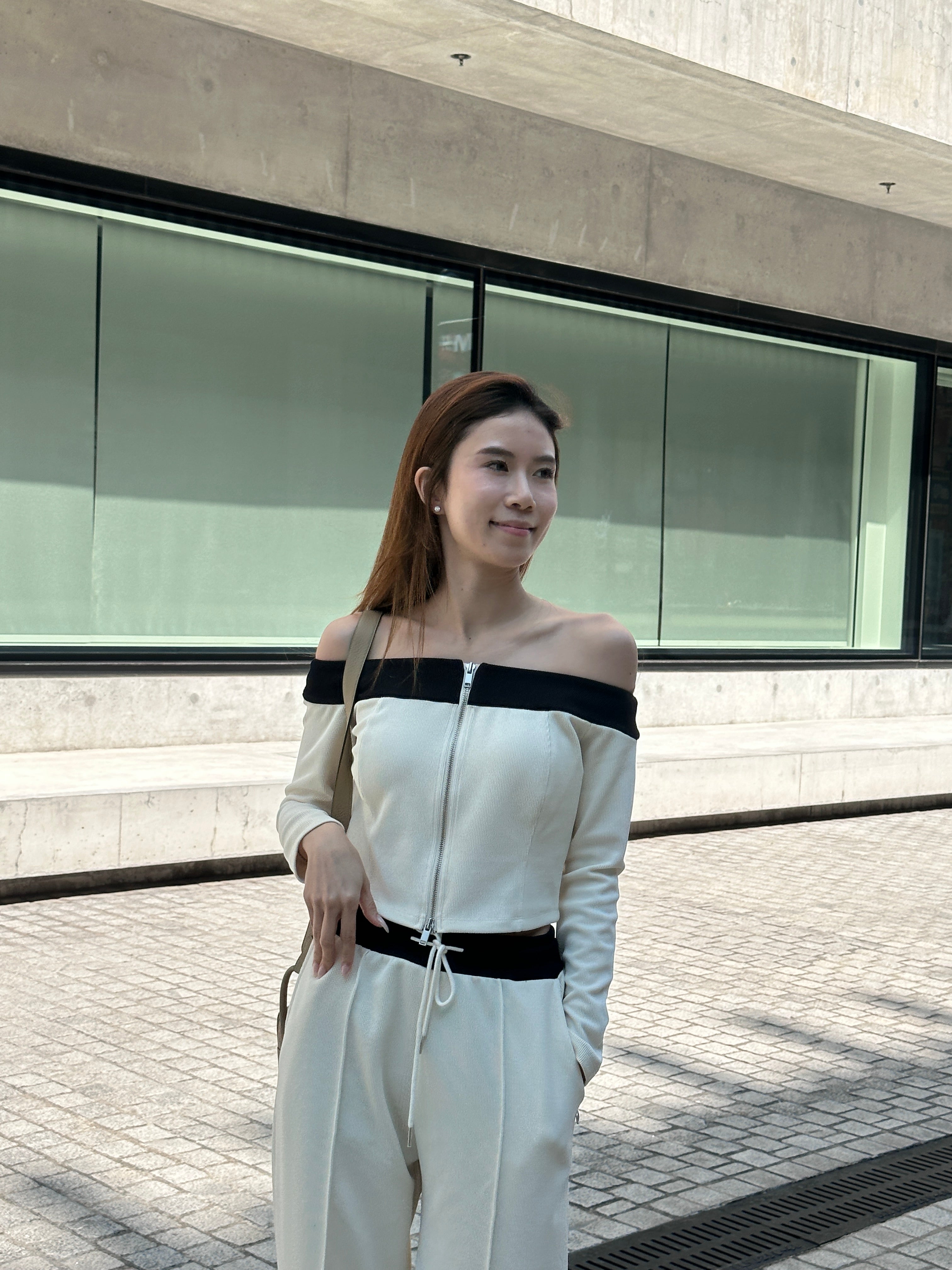 Mix Colour Off Shoulder Pants Set