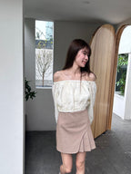 Half Pleated Mini Skirt