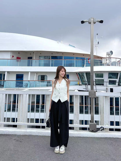 Tied Ribbon Flip Chiffon Pants