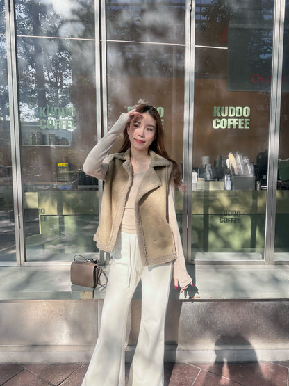 Suede Fluffy Vest