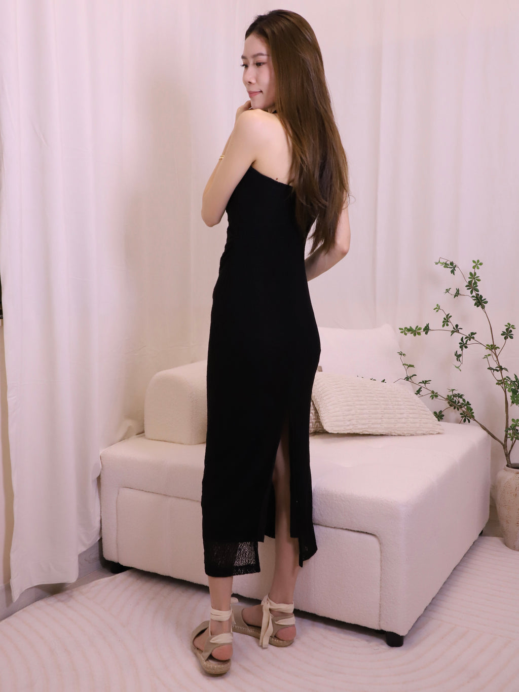 Summer Cross Neck Maxi Dress with pads