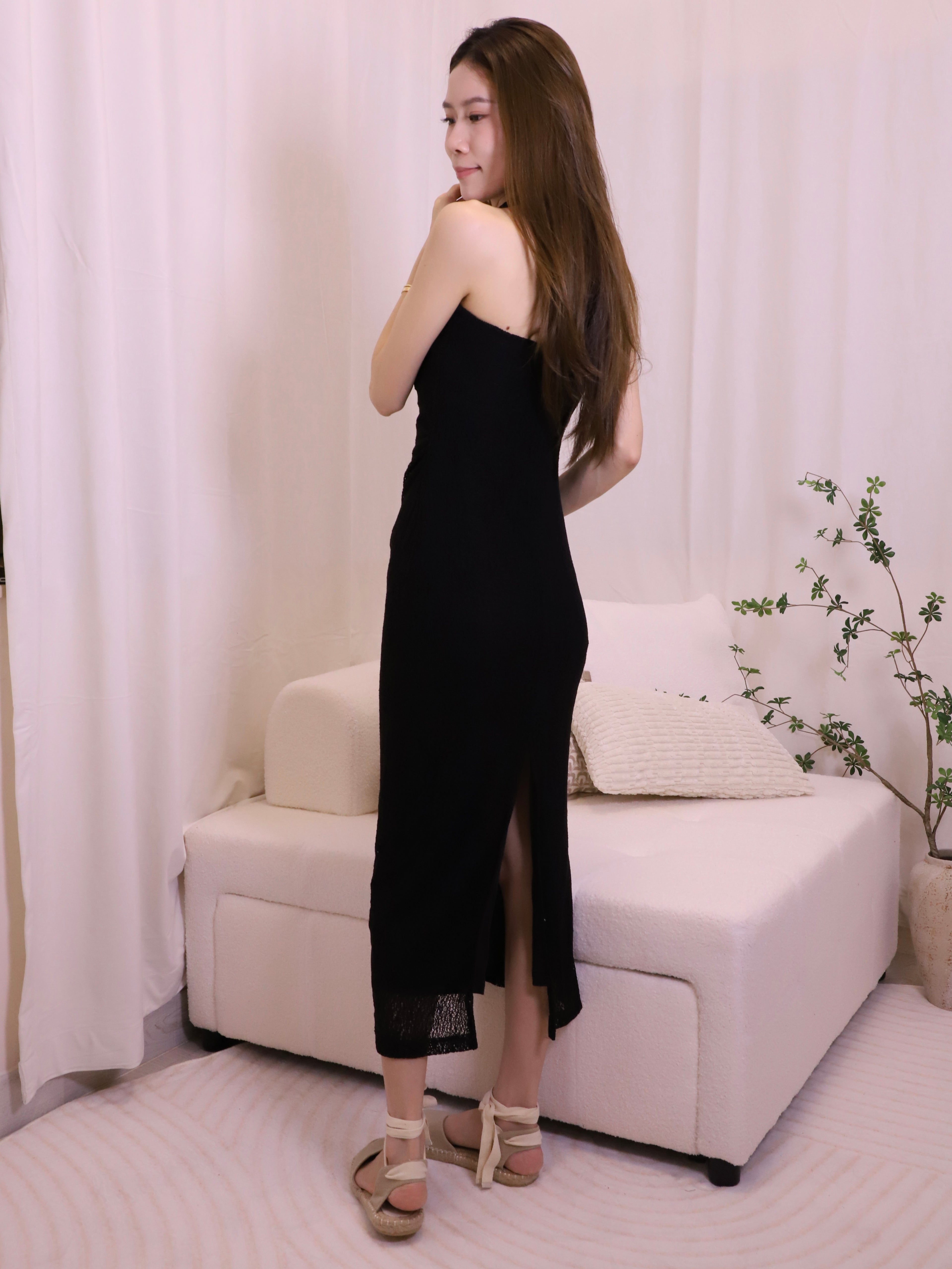 Summer Cross Neck Maxi Dress with pads