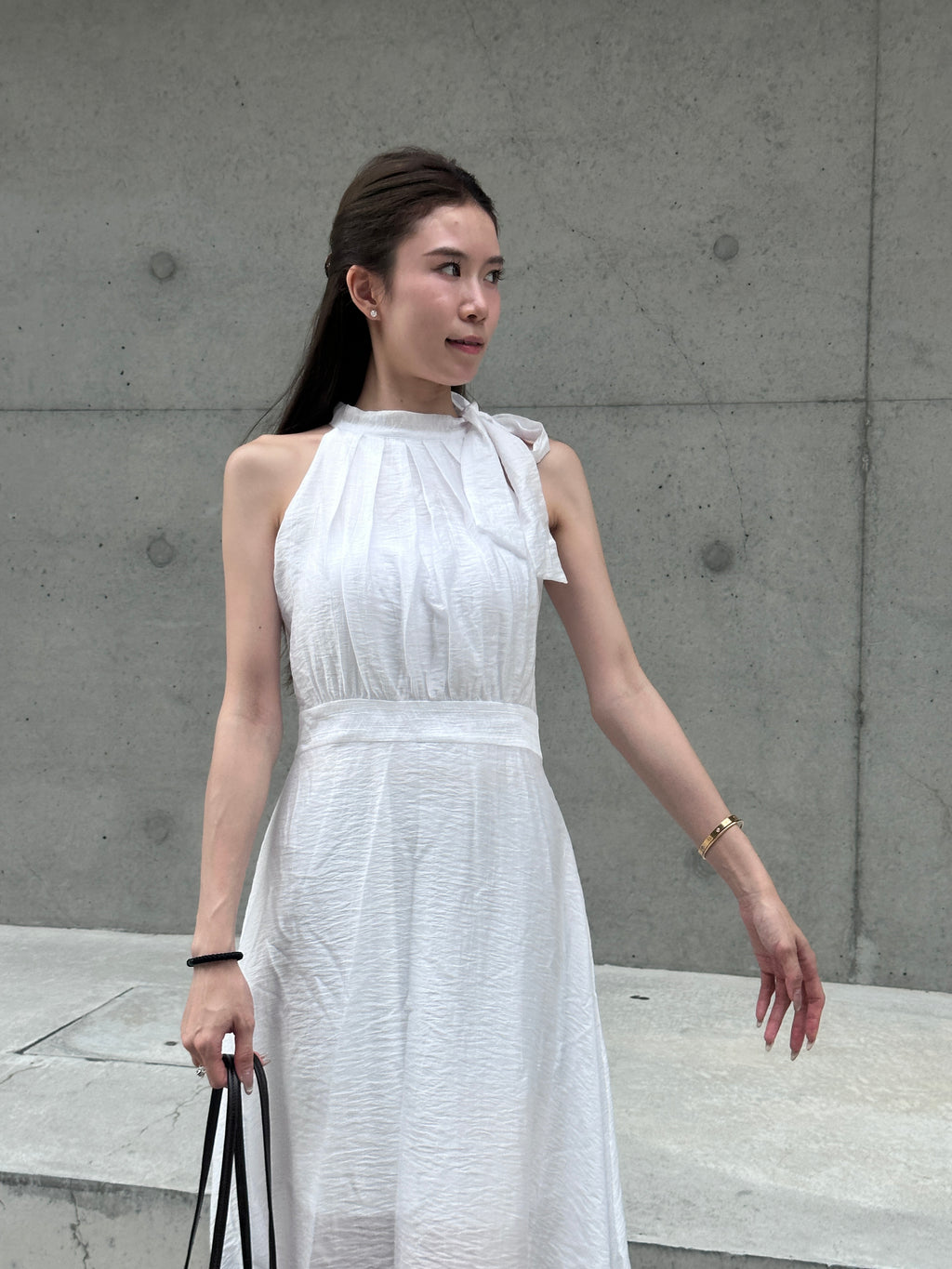 Holiday Tied Neck Maxi Dress