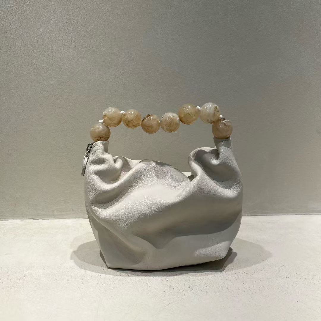 Pearl Rounded Real Leather Bag