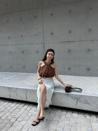 Cross Neck Chiffon Tank Top