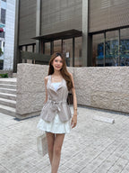 Blazer Like Chiffon Tank Top