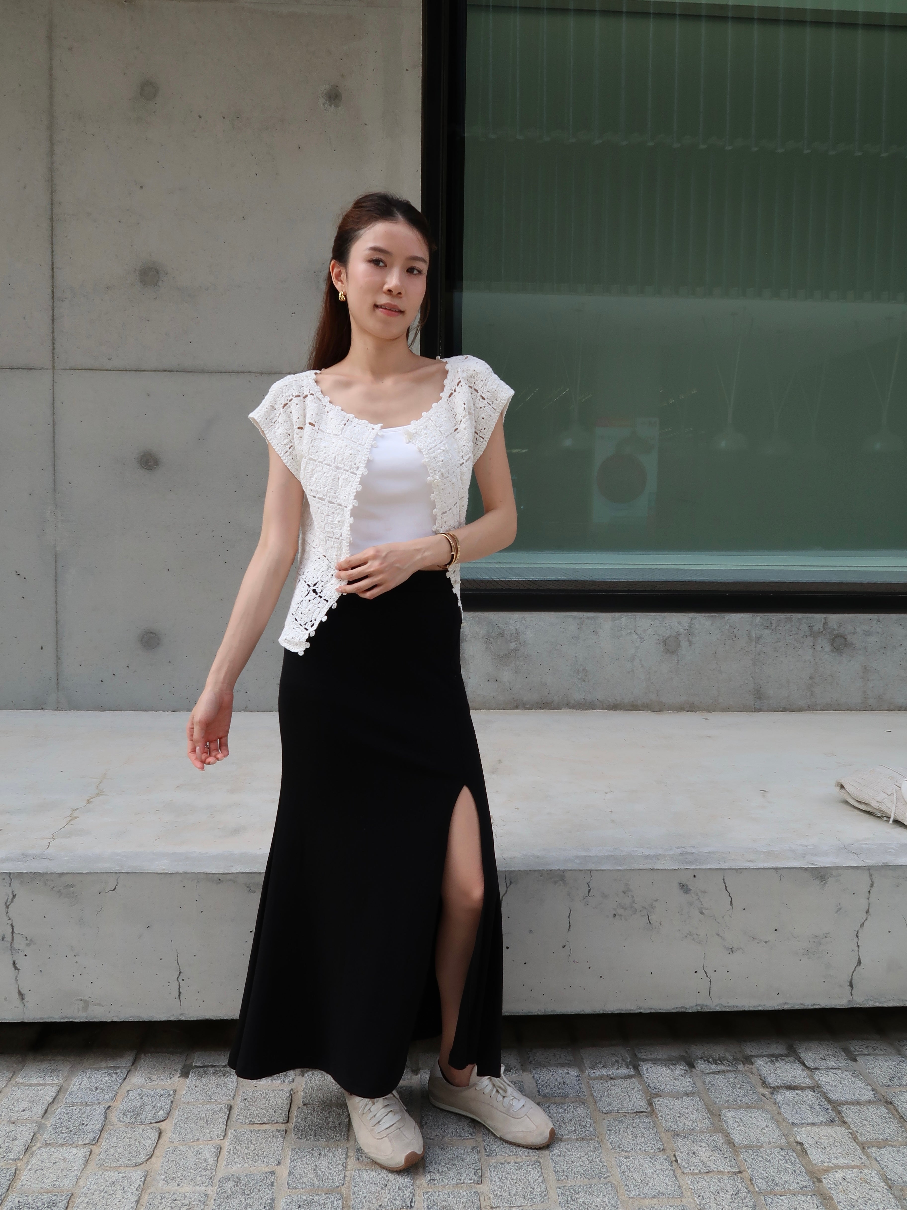 Flowery Knitted T Shirt