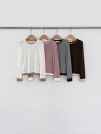 Round Neck Contrast Top