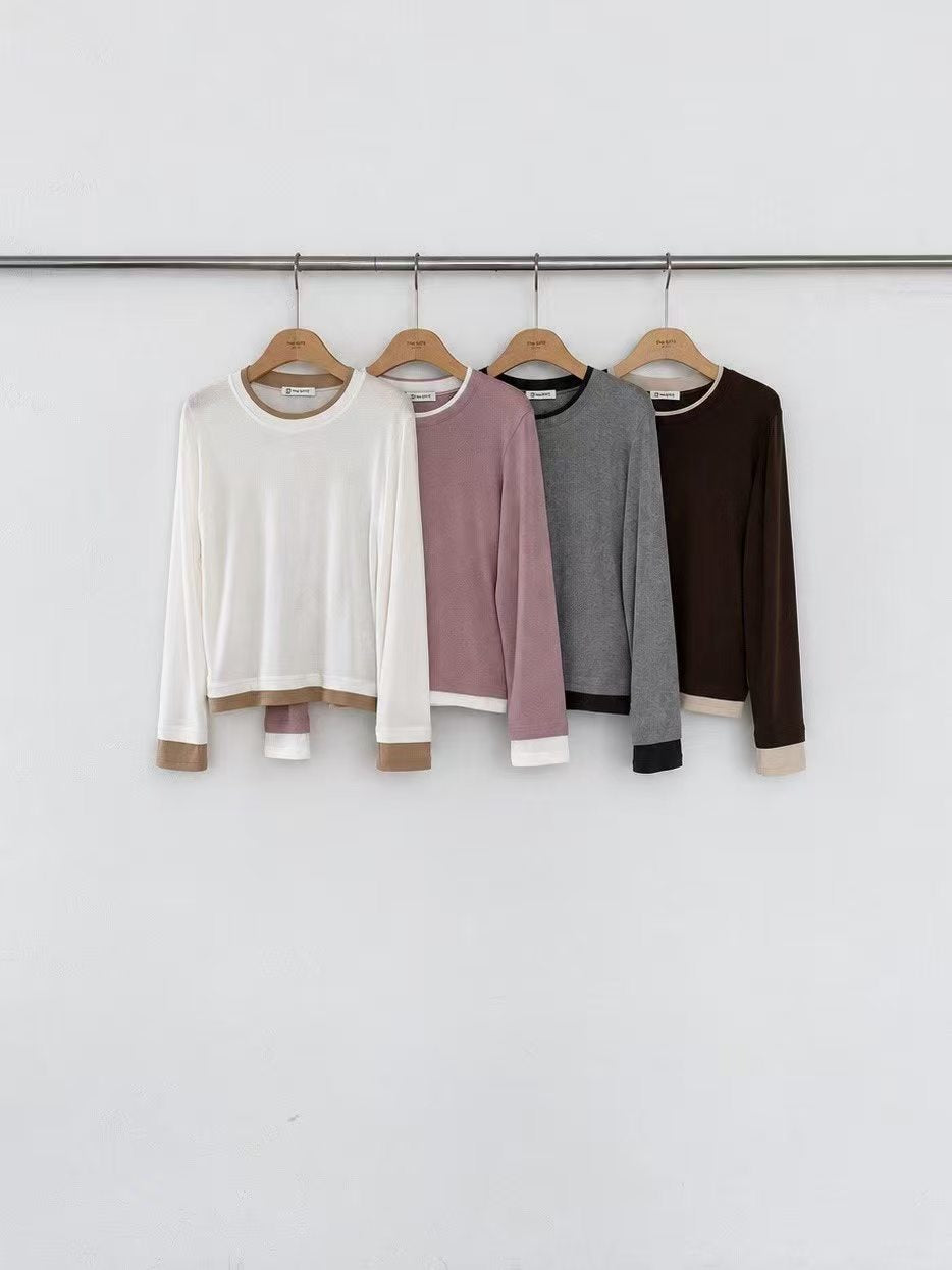 Round Neck Contrast Top