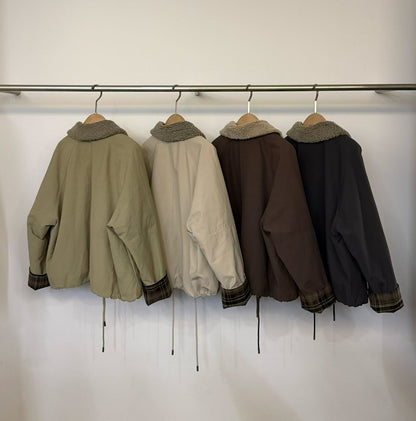 Checked Sleeves Down Jacket