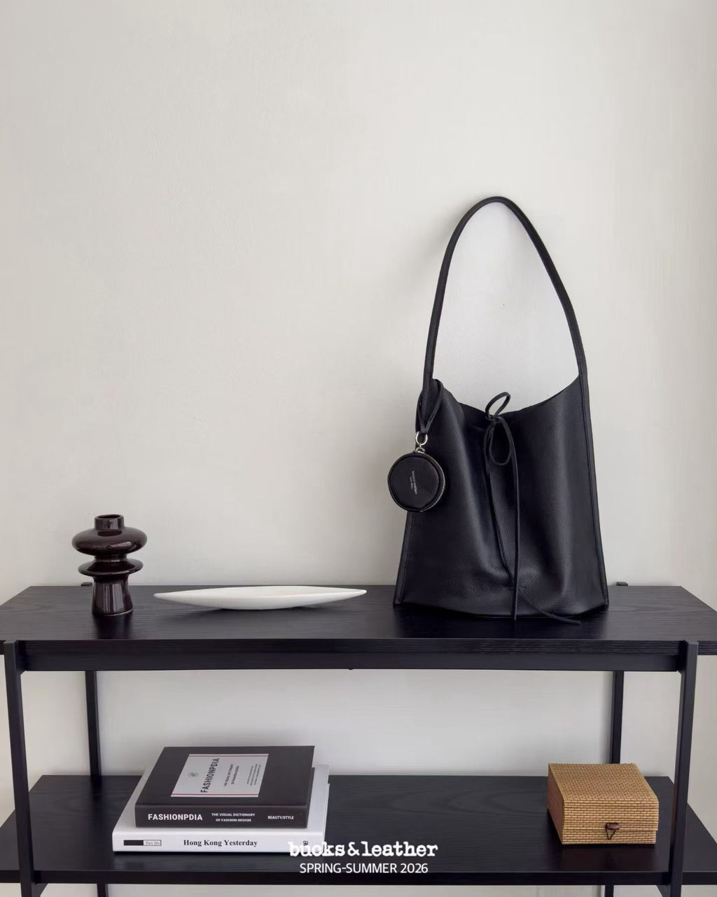 Real Leather Tied Long Shoulder Bag