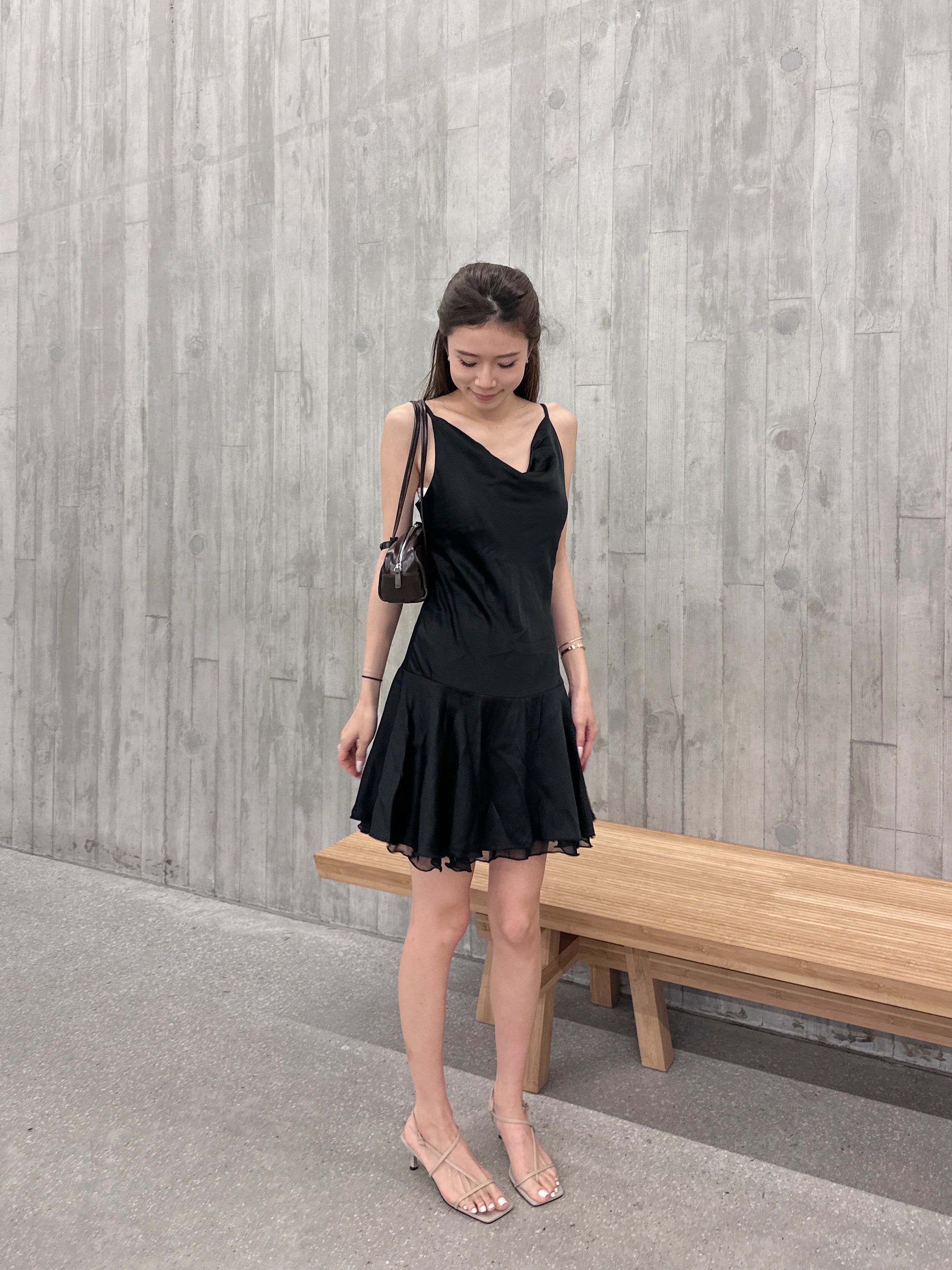 Silky Ruffles Mini Dress