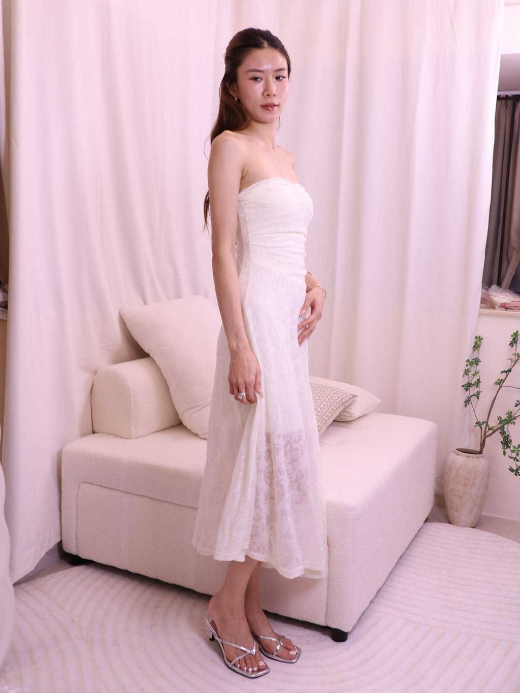 Off Shoulder Lace Maxi Dress