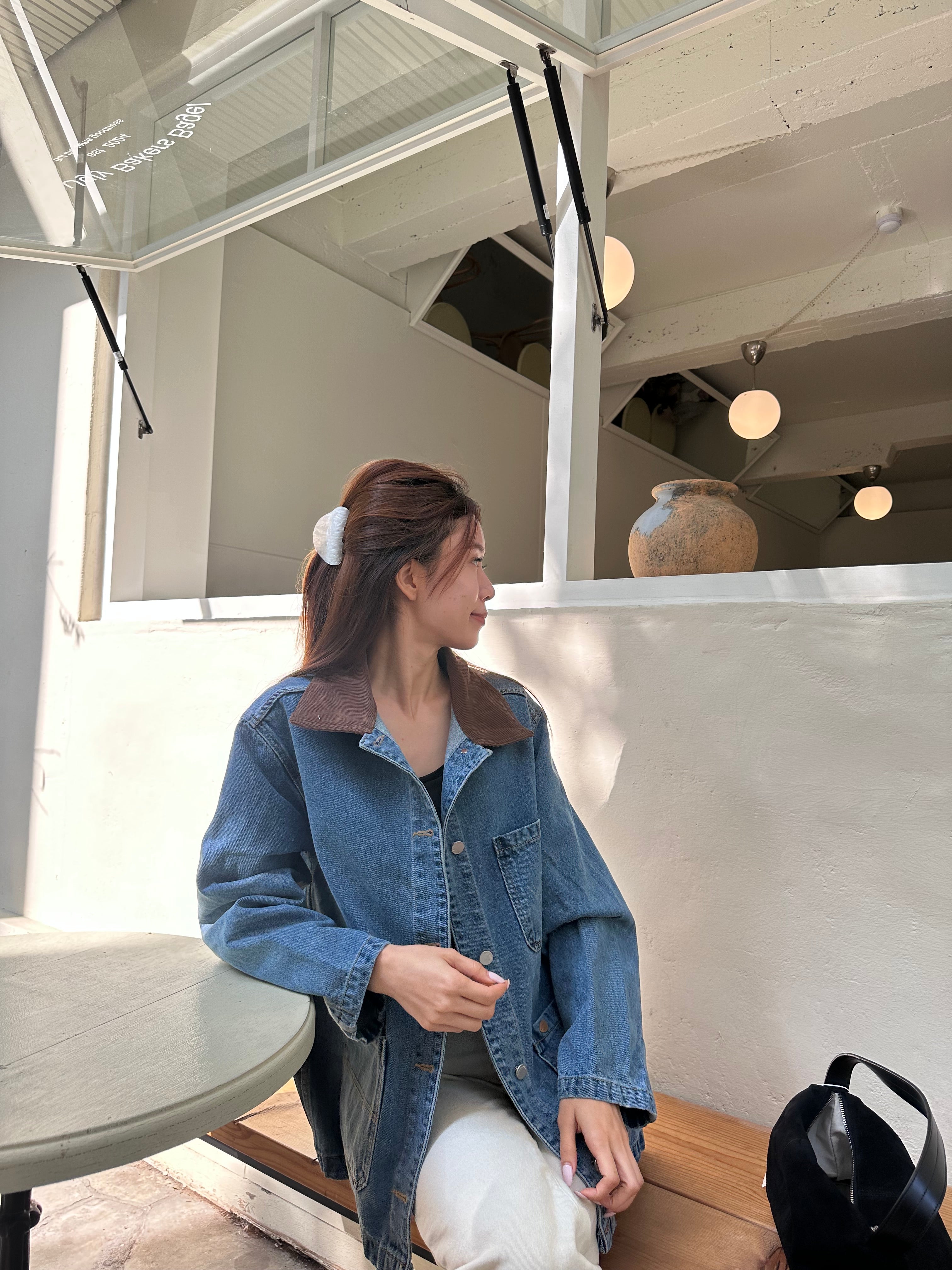 Mix Collar Denim Jacket