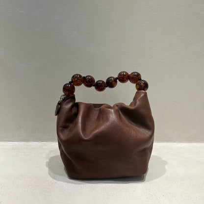 Pearl Rounded Real Leather Bag