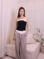 Shirt Mix Off Shoulder Top