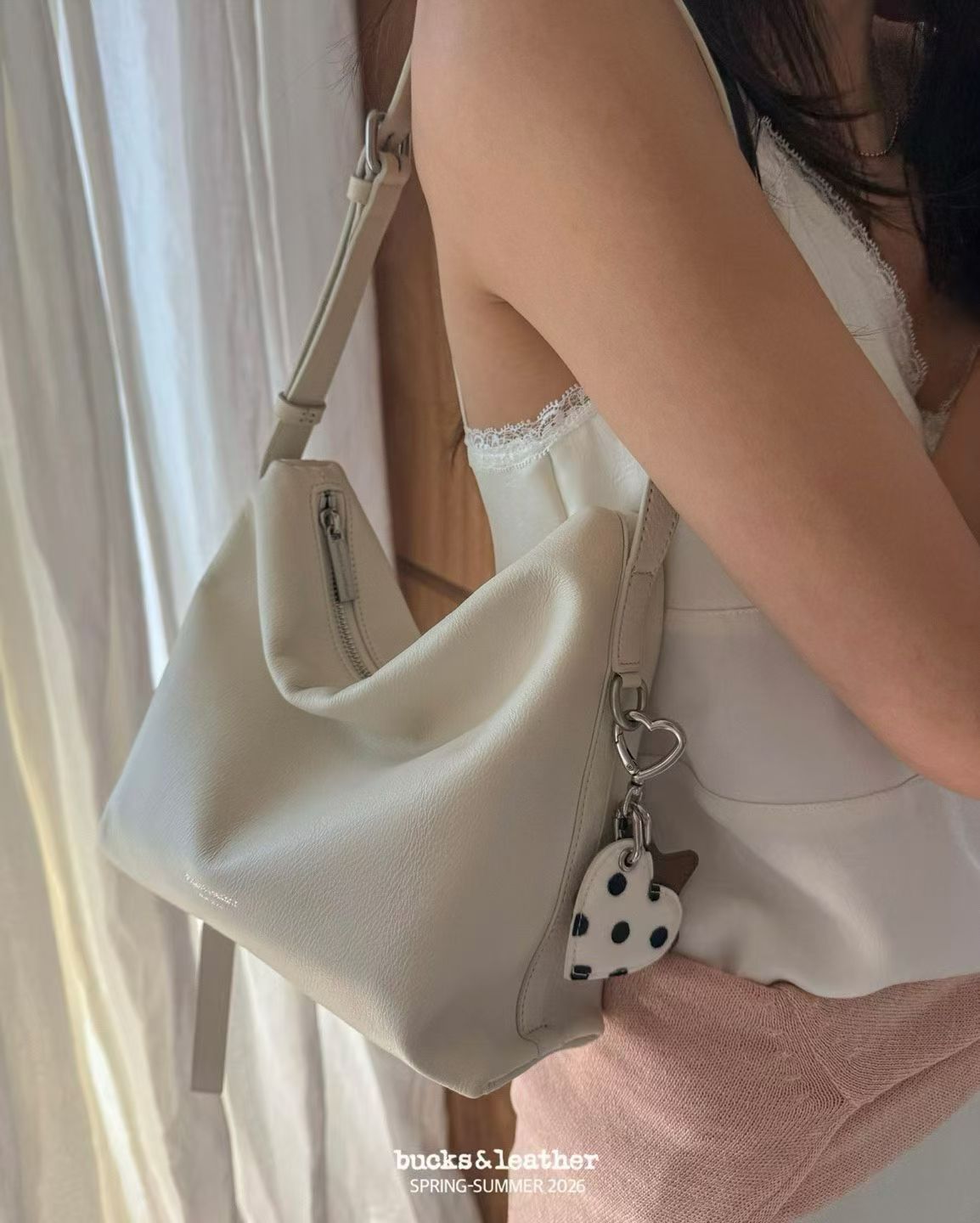 Real Leather Office Zipped Bag 小號 （荔枝皮）