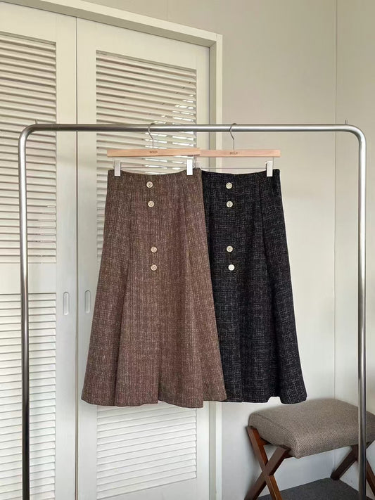 Tweed A Lined Maxi Skirt