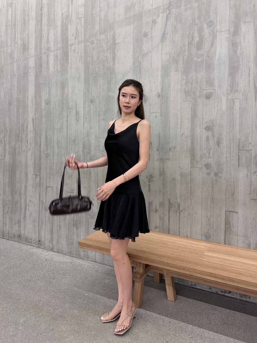 Silky Ruffles Mini Dress